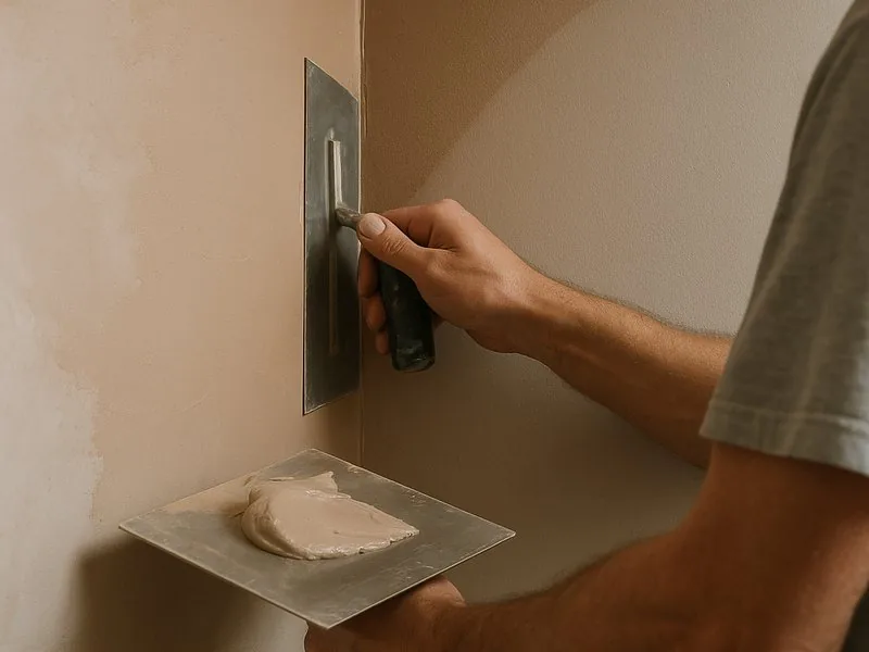Skimming worked flat to the corner in a Walthamstow bedroom
